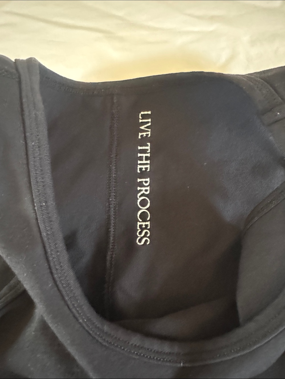 Live The Process Black Ribbed Crop Tank - Picture 2 of 2